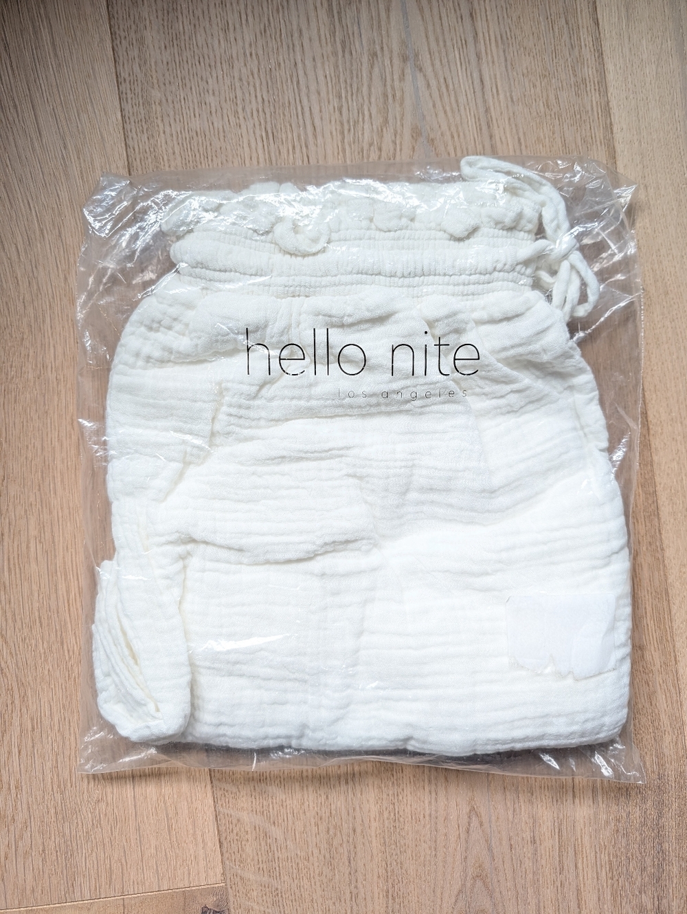 NWT Hello Nite Textured Gauze Lounge Shorts - White Sand - Picture 3 of 5